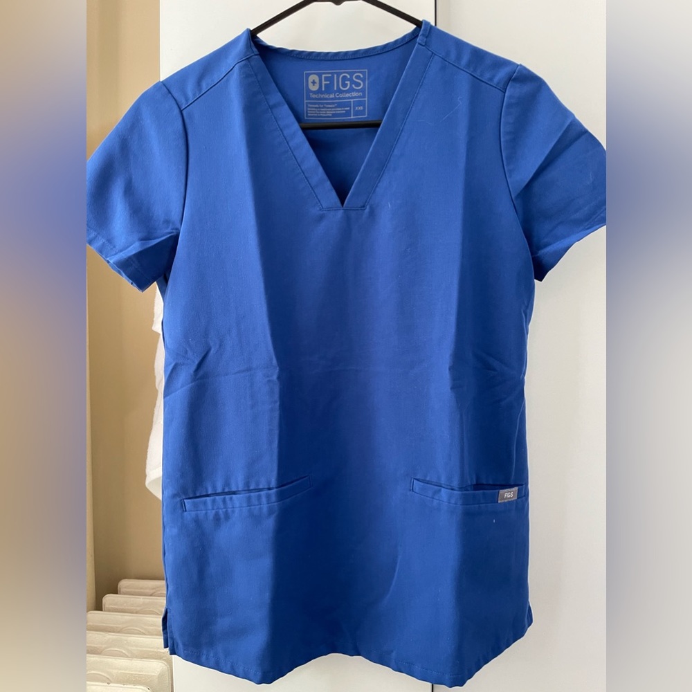 Figs Scrub Top Winning Blue XXS